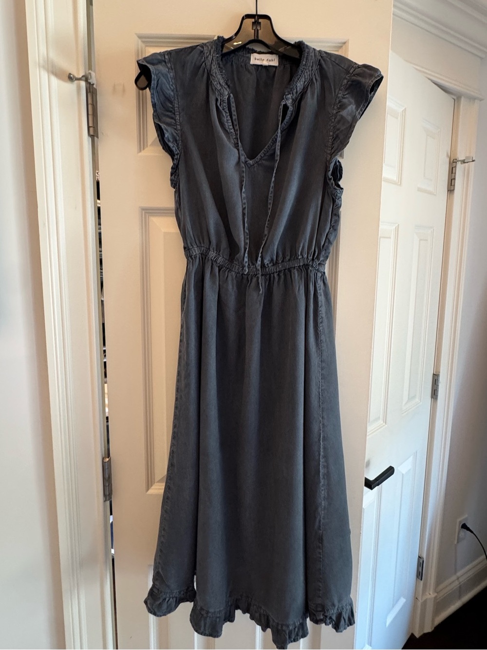 EUC Bella Dahl Slate Blue Washed Midi Dress Size Small